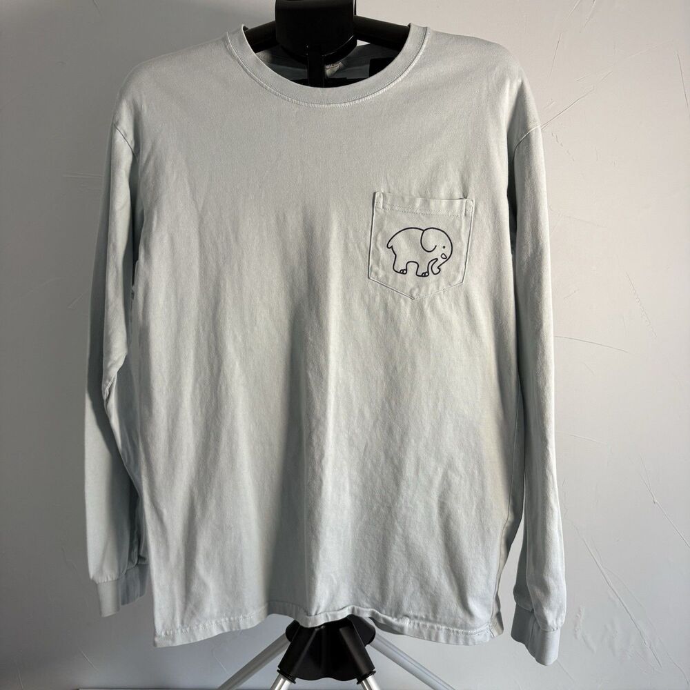 Ivory Ella Long Sleeve Shirt Save the Elephants 100% Cotton Women Size Medium